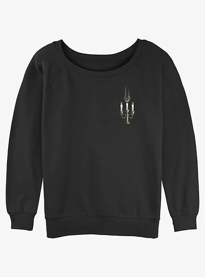 Disney Minnie Mouse Pocket Candelabra Womens Slouchy Sweatshirt