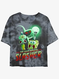 Spongebob Squarepants Hash Slinging Slasher Womens Tie-Dye Crop T-Shirt