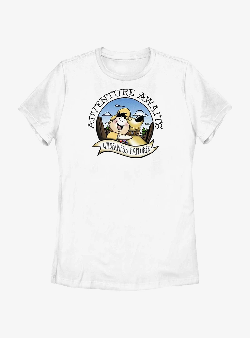 Disney Pixar Up Russell and Dug Wilderness Explorer Womens T-Shirt