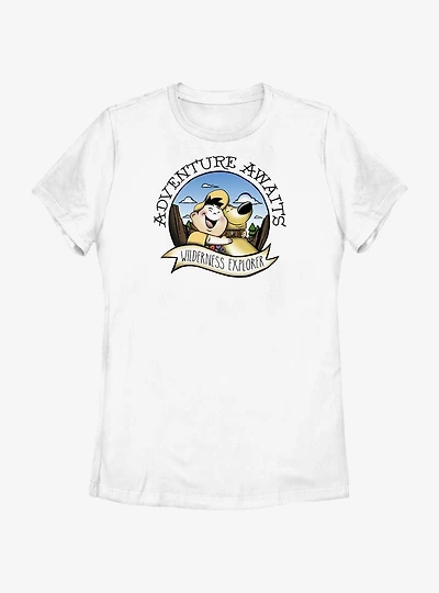 Disney Pixar Up Russell and Dug Wilderness Explorer Womens T-Shirt