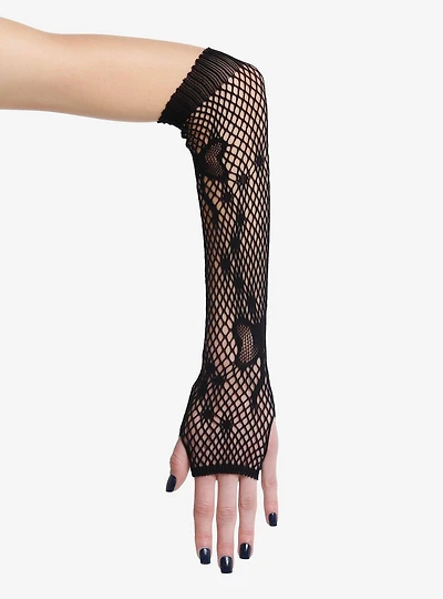 Butterfly Black Fishnet Gloves