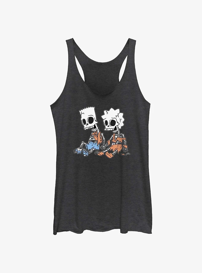 The Simpsons Skeleton Bart And Lisa Womens Tank Top