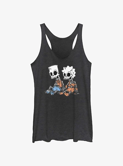The Simpsons Skeleton Bart And Lisa Womens Tank Top