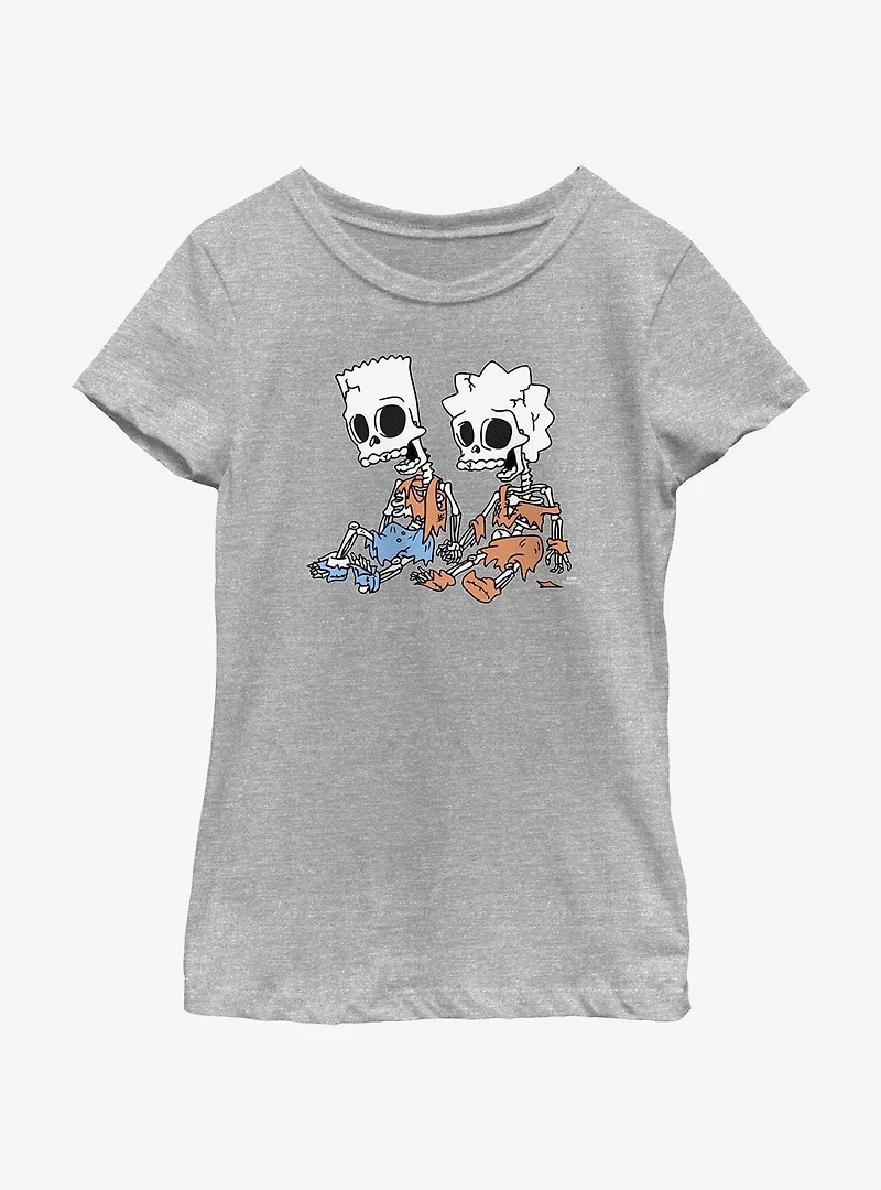 The Simpsons Skeleton Bart And Lisa Youth Girls T-Shirt
