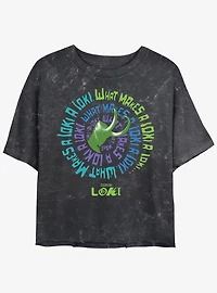 Marvel Loki What Makes A Loki Girls Mineral Wash Crop T-Shirt