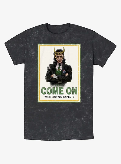 Marvel Loki President Loki Poster Mineral Wash T-Shirt
