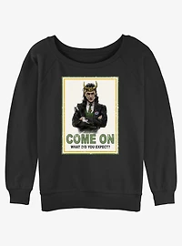 Marvel Loki President Loki Poster Girls Slouchy Sweatshirt