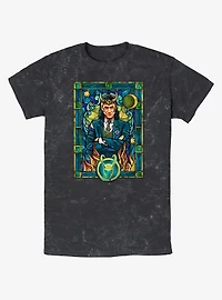 Marvel Loki President Loki Glass Portrait Mineral Wash T-Shirt