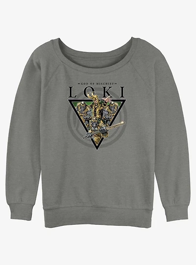 Marvel Loki God Of Mischief Girls Slouchy Sweatshirt