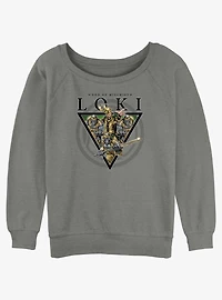 Marvel Loki God Of Mischief Girls Slouchy Sweatshirt
