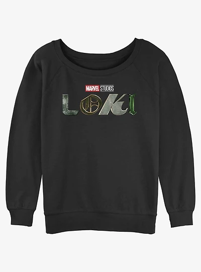 Marvel Loki Logo Womens Slouchy Sweatshirt