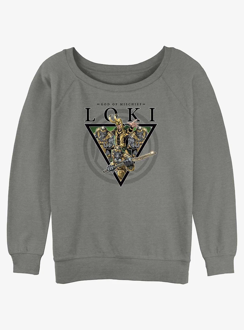 Marvel Loki God Of Mischief Womens Slouchy Sweatshirt