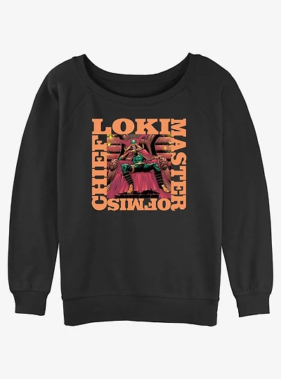 Marvel Loki Mischief Box Womens Slouchy Sweatshirt