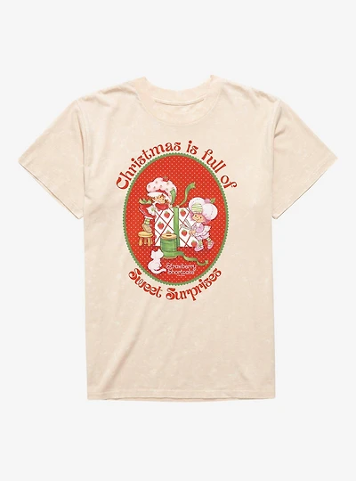 Strawberry Shortcake Christmas Sweet Surprises Mineral Wash T-Shirt