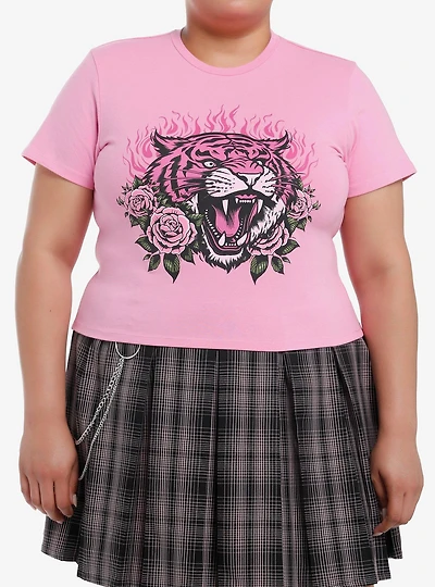 Sweet Society Roaring Tiger Pink Girls Baby T-Shirt Plus Size