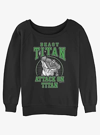 Attack on Titan Beast Titan Zeke Girls Slouchy Sweatshirt