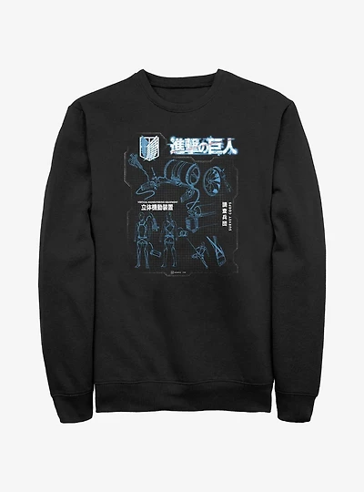 Attack on Titan Maneuver Gear Blueprint Sweatshirt