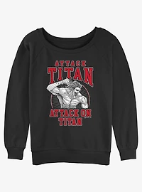 Attack on Titan Attack Titan Eren Girls Slouchy Sweatshirt