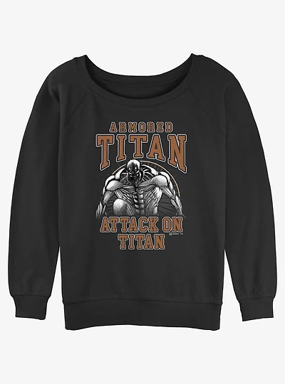Attack on Titan Armored Titan Reiner Girls Slouchy Sweatshirt