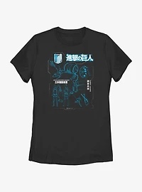 Attack on Titan Maneuver Gear Blueprint Womens T-Shirt