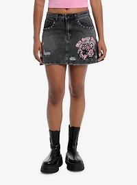 Sweet Society Pink Tiger Denim Mini Skirt