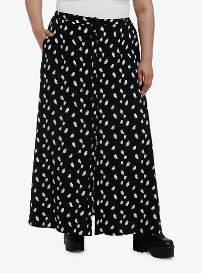 Thorn & Fable Black & White Ghost Maxi Skirt Plus Size