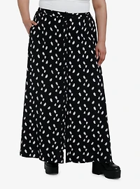 Thorn & Fable Black & White Ghost Maxi Skirt Plus Size