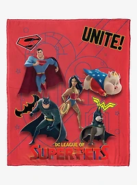 DC League Of Super-Pets Super Pet Team Silk Touch Throw Blanket