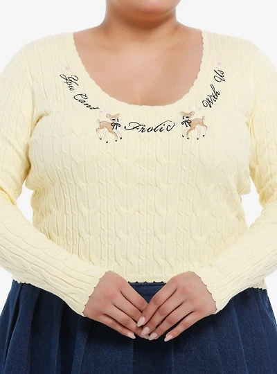 Sweet Society Can't Frolic With Us Deer Girls Long-Sleeve Sweater Plus Size