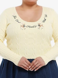 Sweet Society Can't Frolic With Us Deer Girls Long-Sleeve Sweater Plus Size