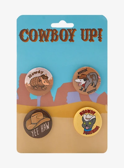 Cowbody Up Western Animals Button Set