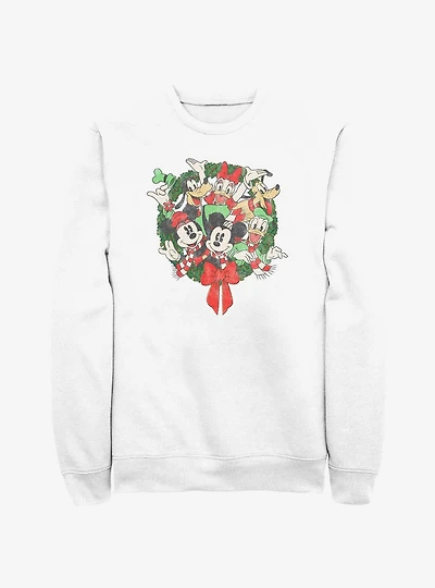 Disney Mickey Mouse & Friends Holiday Wreath Sweatshirt