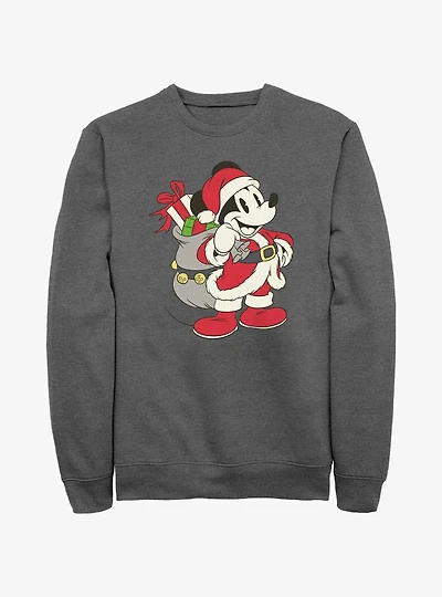Disney Mickey Mouse Santa Claus Ready To Go Sweatshirt