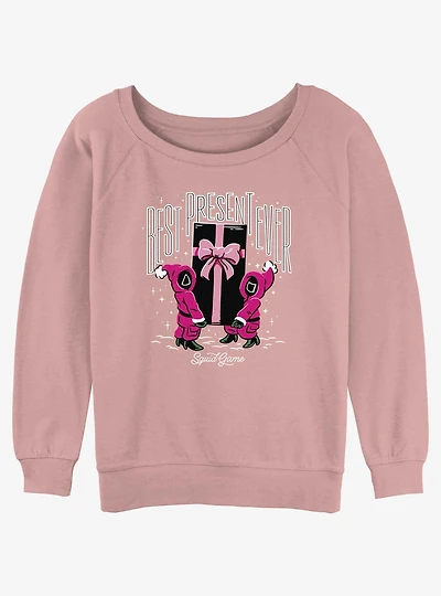 Squid Game Pink Soliders Best Present Ever Girls Slouchy Sweatshirt