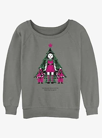 Squid Game Christmas Young-Hee Doll Knows Girls Slouchy Sweatshirt