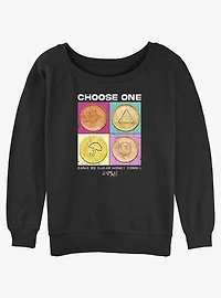 Squid Game Honey Comb Game Girls Slouchy Sweatshirt