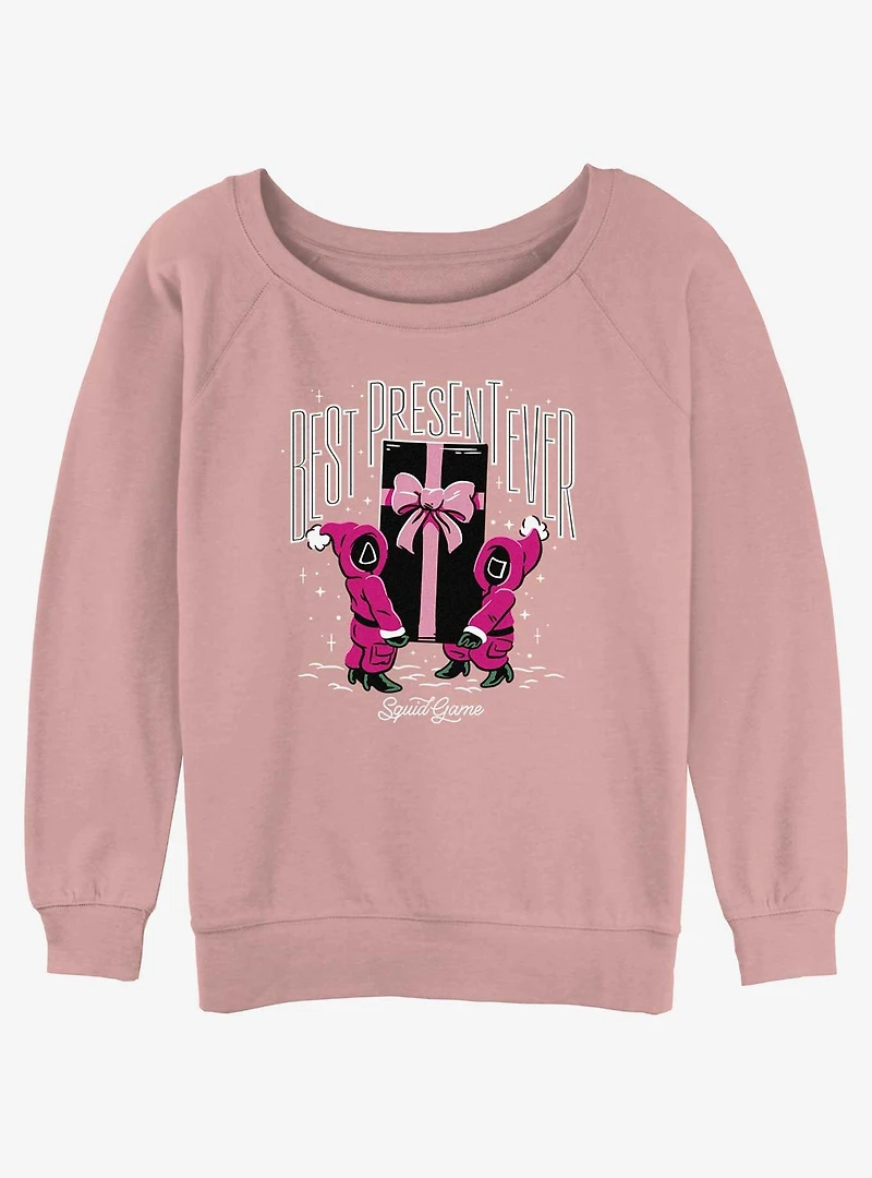 Squid Game Pink Soliders Best Present Ever Womens Slouchy Sweatshirt