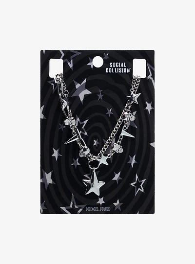 Social Collision Star Spike Layered Necklace