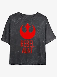 Star Wars Rebel Aunt Girls Mineral Wash Crop T-Shirt