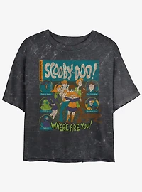 Scooby Doo Mystery Poster Girls Mineral Wash Crop T-Shirt