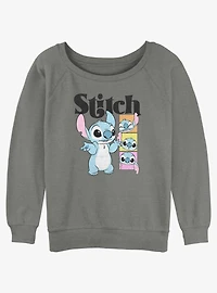 Disney Lilo & Stitch Stitch Poses Girls Slouchy Sweatshirt