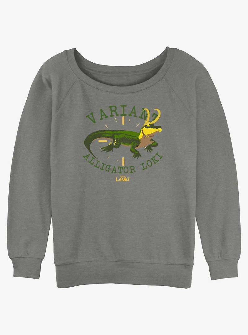 Marvel Loki Variant Alligator Marvel Loki Girls Slouchy Sweatshirt