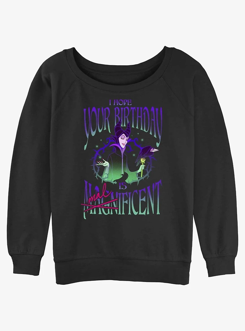 Disney Villains Hope Your Birthday Is Maleficent Girls Slouchy Sweatshirt