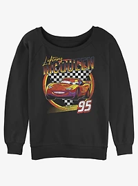 Disney Pixar Cars Lightning McQueen Vintage Girls Slouchy Sweatshirt