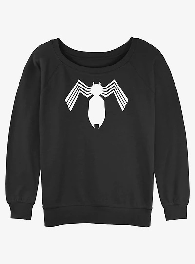 Marvel Spider-Man Symbiote Logo Womens Slouchy Sweatshirt