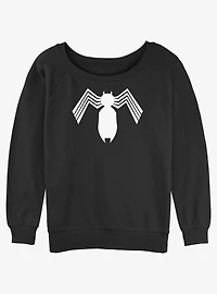 Marvel Spider-Man Symbiote Logo Womens Slouchy Sweatshirt