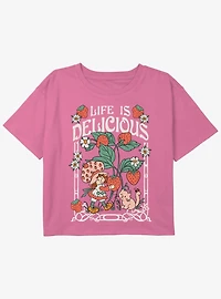 Strawberry Shortcake Life Is Delicious Youth Girls Boxy Crop T-Shirt