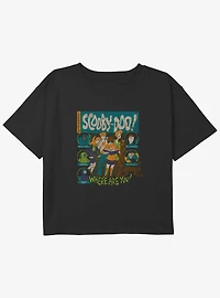 Scooby Doo Mystery Poster Youth Girls Boxy Crop T-Shirt
