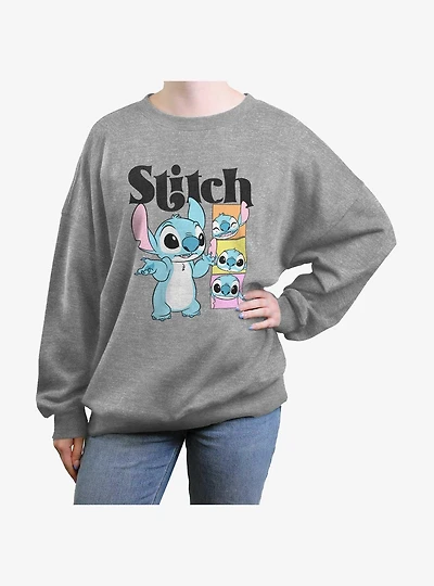 Disney Lilo & Stitch Stitch Poses Girls Oversized Sweatshirt