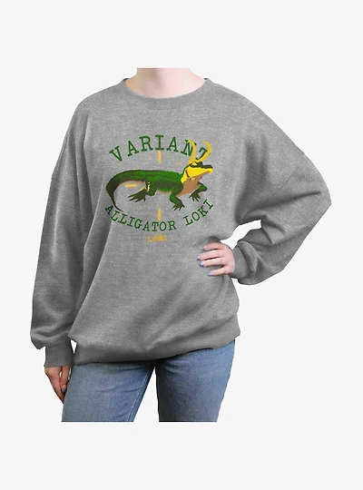 Marvel Loki Variant Alligator Marvel Loki Girls Oversized Sweatshirt